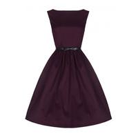 lindy bop audrey swing dress in deep damson