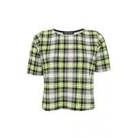 LIME CHECK BOX FIIT TEE