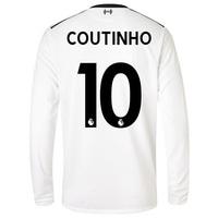 Liverpool Away Shirt 2017-18 - Long Sleeve with Coutinho 10 printing, Black