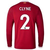 liverpool home shirt 2017 18 long sleeve with clyne 2 printing red