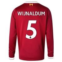 Liverpool Home Shirt 2017-18 - Long Sleeve - Kids with Wijnaldum 5 pri, Red