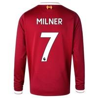 Liverpool Home Shirt 2017-18 - Long Sleeve - Kids with Milner 7 printi, Red