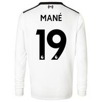 Liverpool Away Shirt 2017-18 - Long Sleeve - Kids with Mané 19 printin, Black