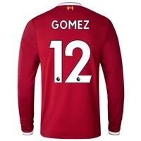 liverpool home shirt 2017 18 long sleeve with gomez 12 printing red