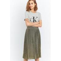 Light Before Pleated Mermaid Midi Skirt, GOLD