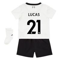 Liverpool Away Baby Kit 2017-18 with Lucas 21 printing, Black