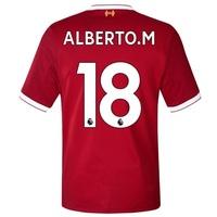 Liverpool Home Shirt 2017-18 with Alberto.M 18 printing, Red