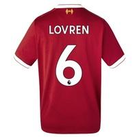 Liverpool Home Shirt 2017-18 - Kids with Lovren 6 printing, Red