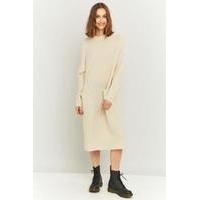 light before dark perfect knitted tunic midi dress neutral