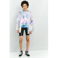 light before dark holographic rain mac jacket pink