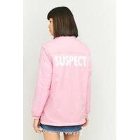 light before dark borg lined graphic pink coach jacket pink