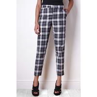 Liquorish Black&white Check Cropped Trousers