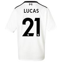 Liverpool Away Shirt 2017-18 - Kids with Lucas 21 printing, Black