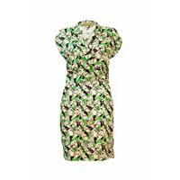 Liquorish Green Swallow Bird Print Kimono Dress