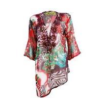 liquorish beach wear multi coloured v neck kaftan