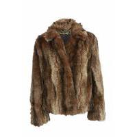 Liquorish Brown Faux Fur Coat