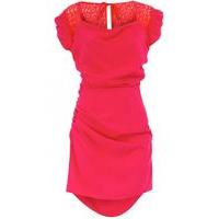 Liquorish Pink Red Back Lace Detail Dress