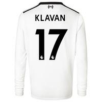 Liverpool Away Shirt 2017-18 - Long Sleeve - Kids with Klavan 17 print, Black