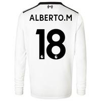 Liverpool Away Shirt 2017-18 - Long Sleeve - Kids with Alberto.M 18 pr, Black