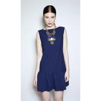 Liquorish Navy, Silver Long Zip Dress