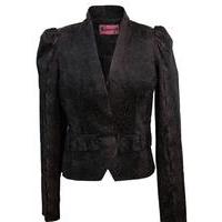 liquorish charcoal animal print peek sleeve jacket