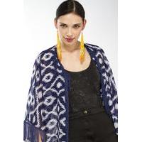 liquorish navy aztec print kimono