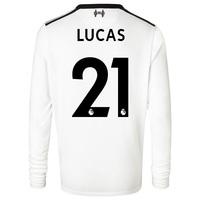 Liverpool Away Shirt 2017-18 - Long Sleeve - Kids with Lucas 21 printi, Black