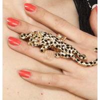 Liquorish Gem Leopard Ring