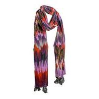 liquorish multi coloured feather print scarf