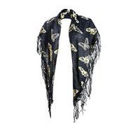 liquorish black and gold butterfly print scarf