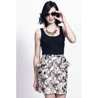 Liquorish Tiger On Safari Peplum Skirt