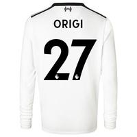 Liverpool Away Shirt 2017-18 - Long Sleeve - Kids with Origi 27 printi, Black