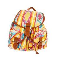 liquorish yellow geometric multi print backpack