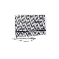 Liquorish Monochrome Zigzag Envelope Clutch Bag