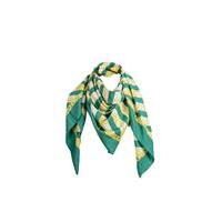 Liquorish White/ Green Striped Chain And Anchor Scarf