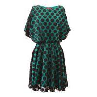 liquorish polka dot black lace green lining