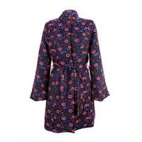 liquorish violet floral tie up trench coat