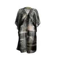 liquorish beach wear brown animal graphic print v neck kaftan