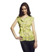 Liquorish Lemon Blossom Frill Front Top