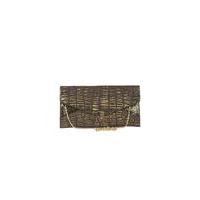 Liquorish Gold And Brown Stone Paint Print Clutch