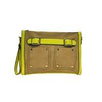 Liquorish Neon Messenger Bag With Gold Detail
