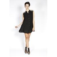 liquorish a touch of gold dust pleated shirt dress