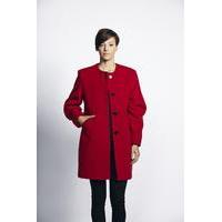 liquorish cocoon red button up formal coat