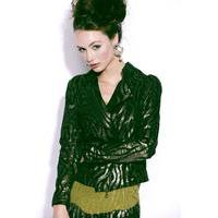 Liquorish Golden Animal Biker Jacket