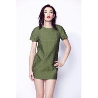 Liquorish Structured Olive Shift Dress