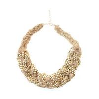 liquorish plaited statement necklace