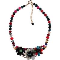 liquorish multicoloured pearl flower necklace