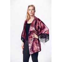 Liquorish Burn Out Tropical Print Kimono