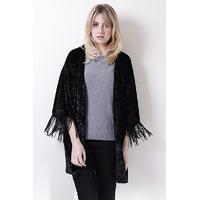 Liquorish Black Velvet Kimono