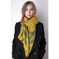 Liquorish Multi Color Mustard And Green Scarf